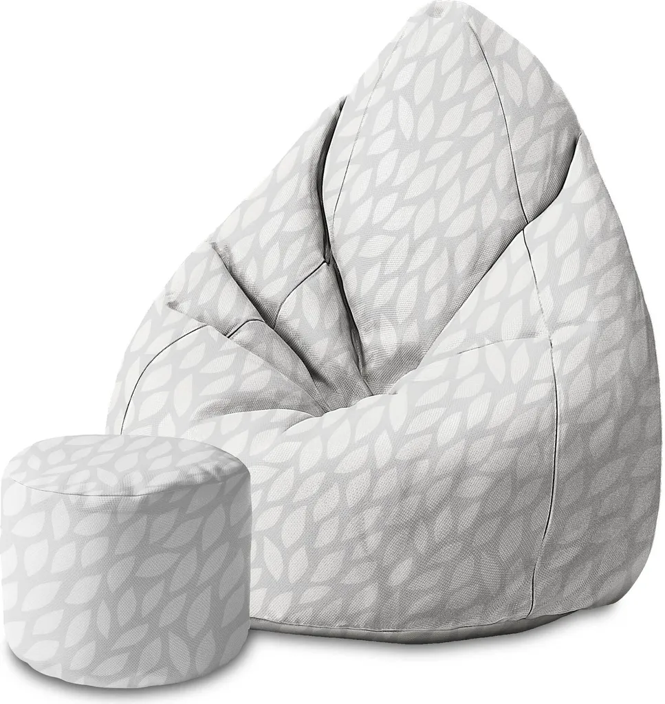Bean Bag Dreamroots per Adulti e Ragazzi | Set Pouf + Poggiapiedi Gray
