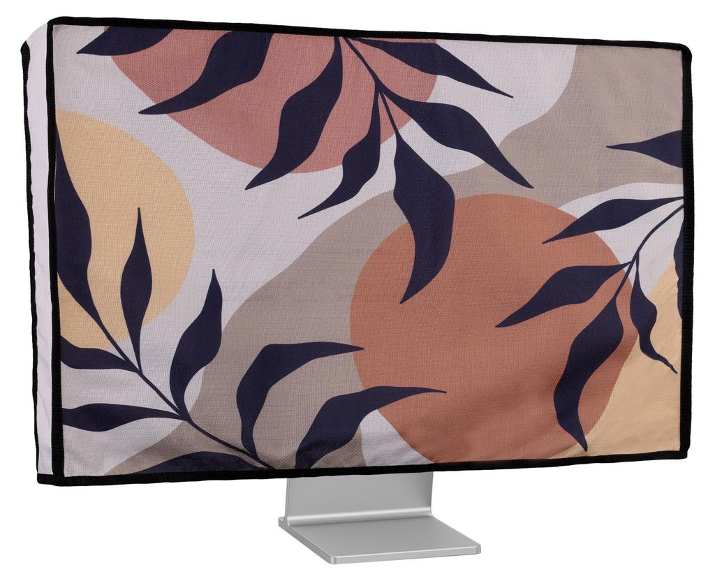 kwmobile Leinen Hülle kompatibel mit 27-28" Monitor - Schutzhülle Staubschutz Abdeckhaube für PC Bildschirm - Computer Screen Cover Staubhaube H...