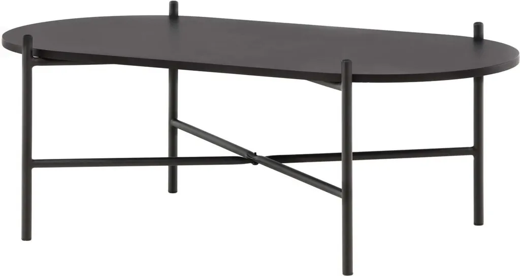 Table basse noire robuste anti-rayures 120cm, salon moderne FURNLUX