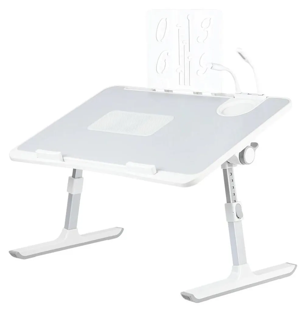Table de lit pour télétravail ergonomique avec ventilateur USB intégré