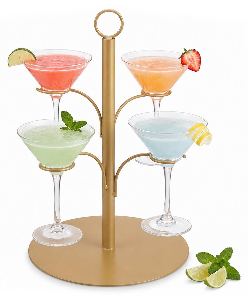 Relaxdays, distributeur à étages pour boissons, 4 verres, Image du produit 
