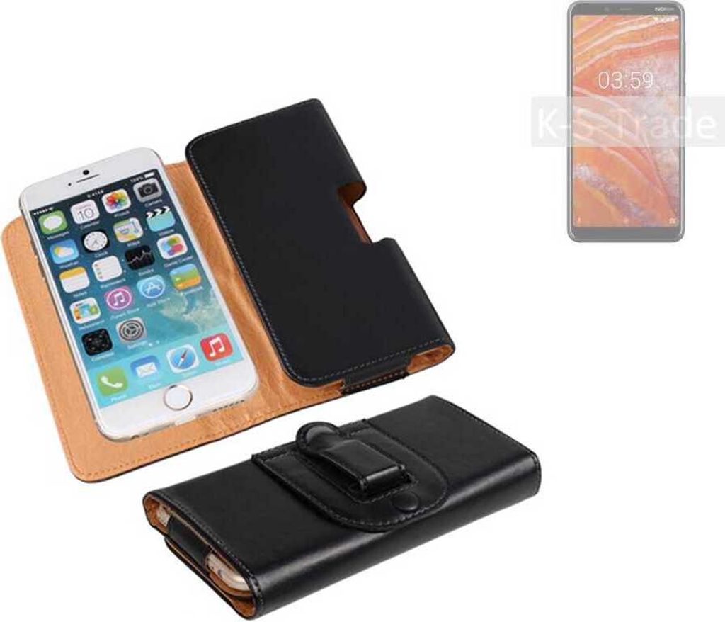 K-S-Trade Schützhülle Handyhülle kompatibel mit Nokia 6.2 Holster Gürtel Tasche Schutzhülle Handy-Tasche Smartphone Case Seitentasche schwarz 1x