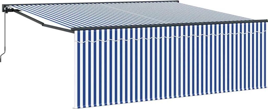Einziehbare Markise Blau und Weiß 400 x 300 cm