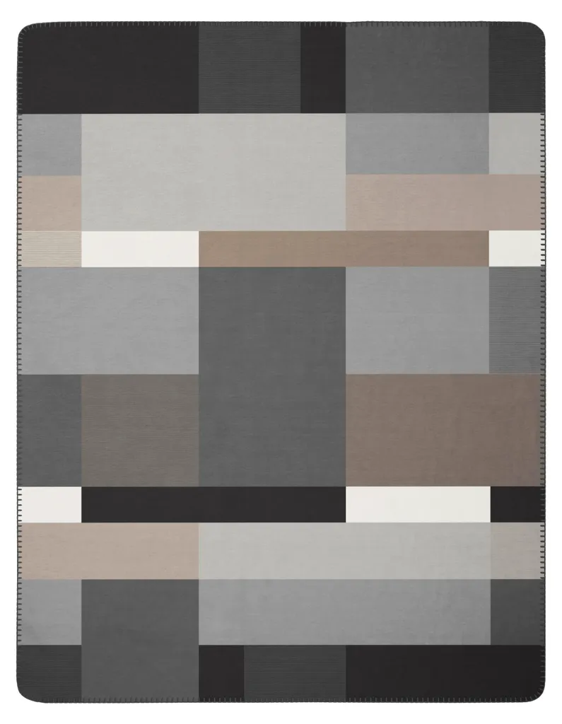 Biederlack Black Couverture Partielle 220 x 240 cm - Plaid de Luxe Noir