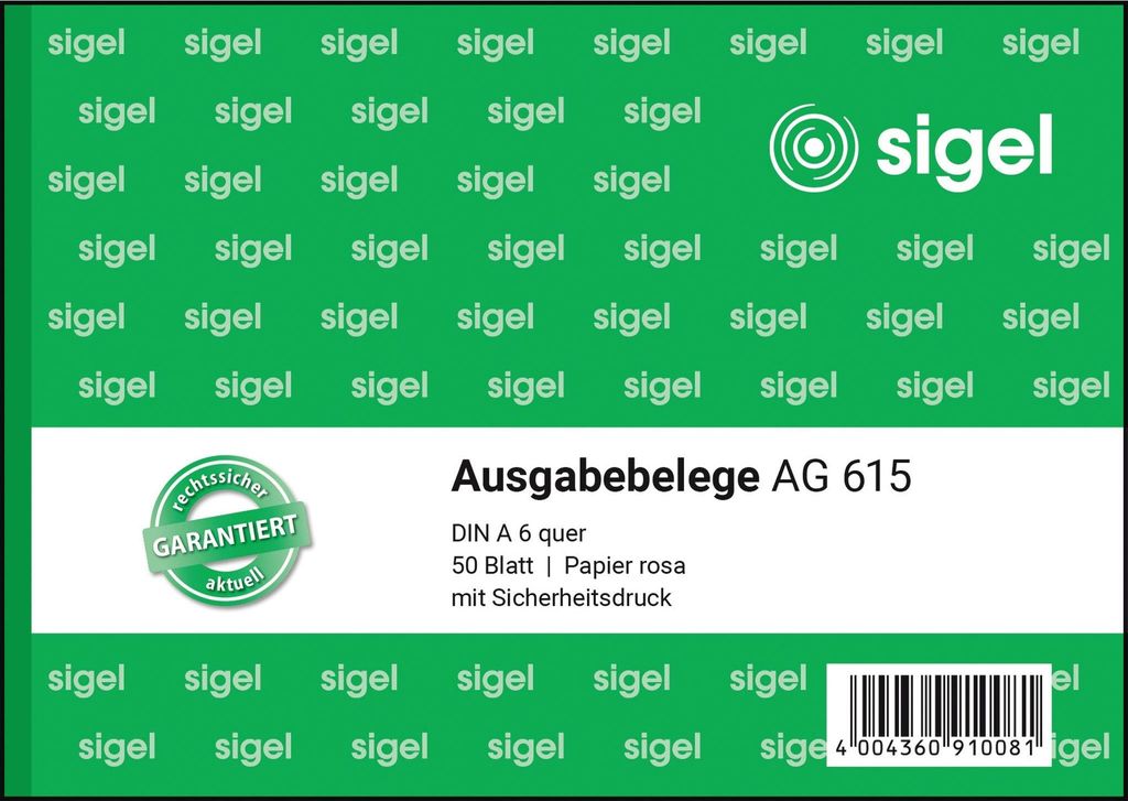 SIGEL AG615 Ausgabebelege, Papier rosa, mit Produktbild 