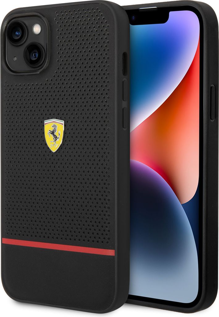 Ferrari iPhone 14 Plus Back cover case - Perforated - Black