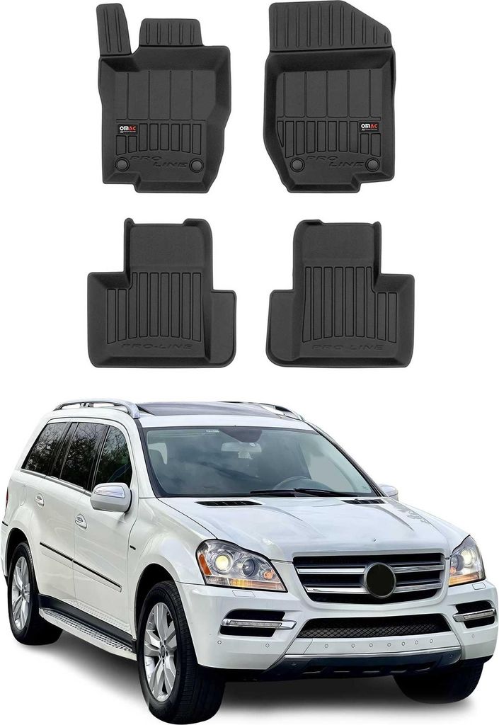 OMAC Gummi Fußmatten für Mercedes GL Klasse X164 2006-2012 Premium TPE 4x