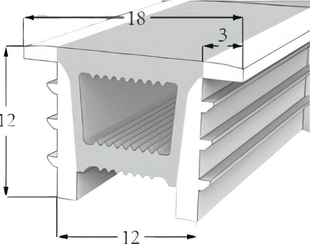 LED Neon Tube 12×12 mm – Silikonhülle zum Einbauen für LED-Streifen