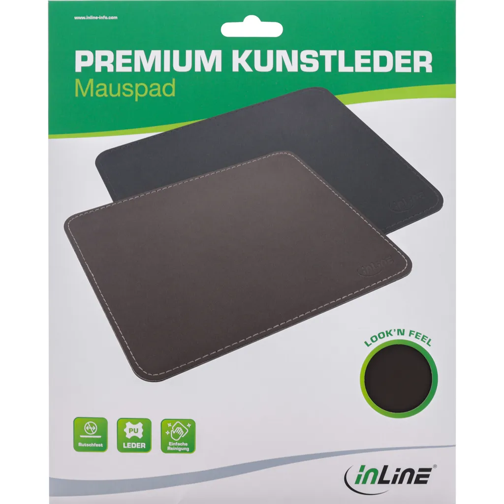Tapis de Souris Antidérapant InLine - Finition Cuir Brun sans Odeur - 3