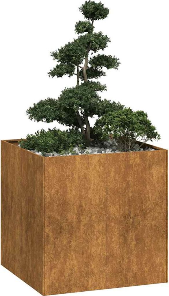 vidaXL Fioriera Rusty 80x80x80 cm Acciaio resistente alle Immagine del prodotto 