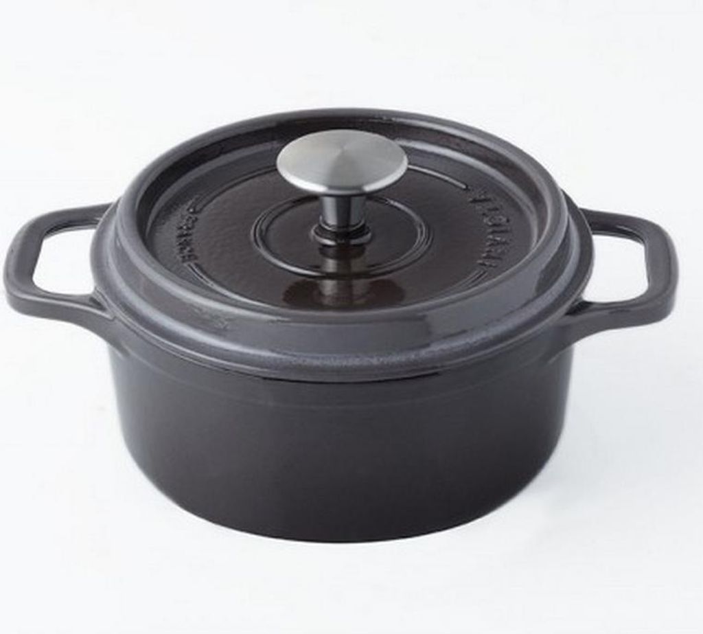 Runde cocotte aus emailliertem gusseisen 32cm taupe Invicta PUV402327