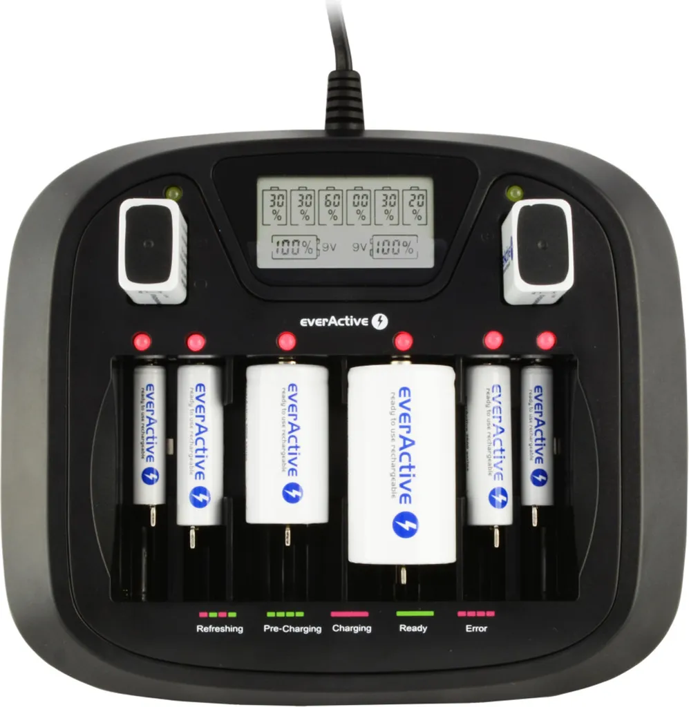Chargeur de Batterie Universel everActive NC-900U LCD Multi-Format - 8