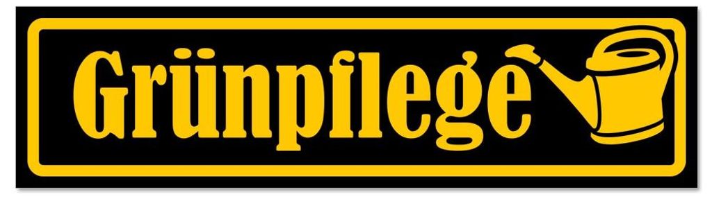 Kiwistar - Autoaufkleber - Gelb - Schwarz - 30 x 8 cm - Grünpflege mit Gießkannen - Hinweis Aufkleber Sticker für Auto, Kfz, Fahrrad, PKW, LKW