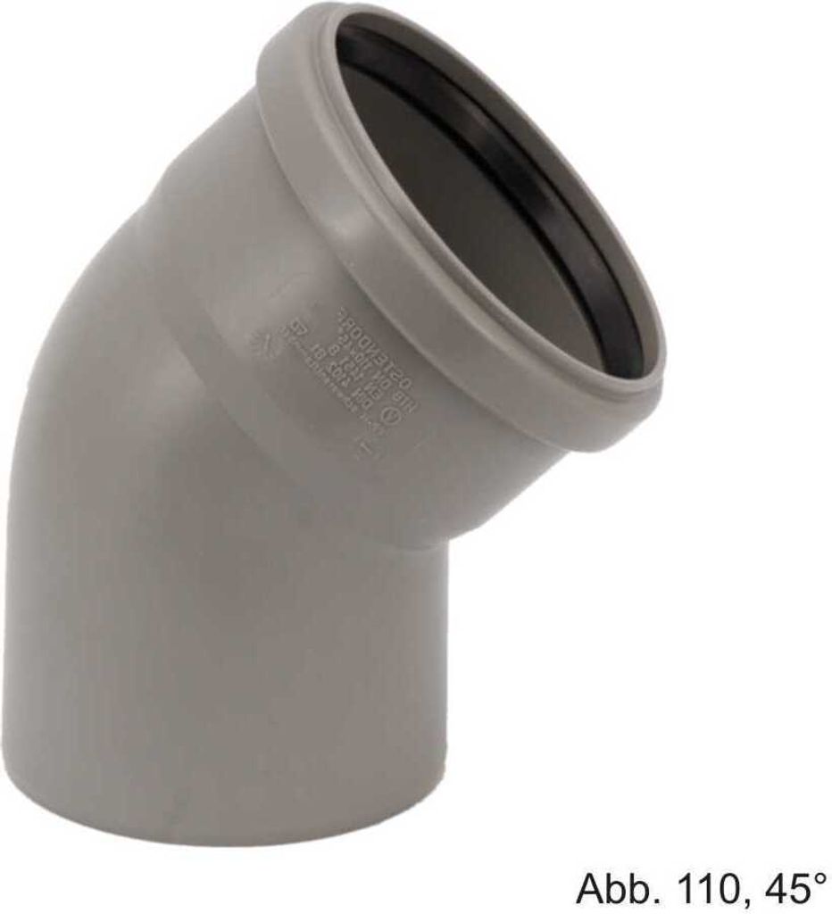 HT Bogen Ø 75 x 45°, mit einseitiger Steckmuffe und Produktbild 