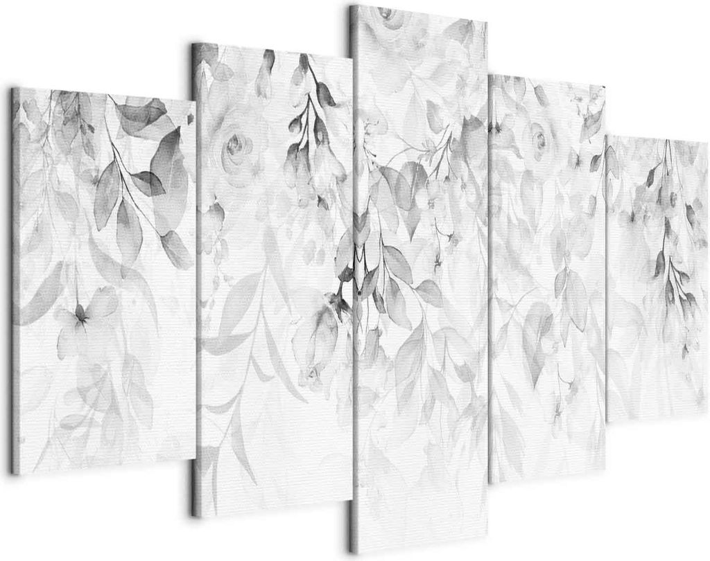 Vlies Leinwandbild - Waterfall of Roses (5 Parts) Wide - Third Variant 225x112.5 cm Blumen b-A-0697-b-p