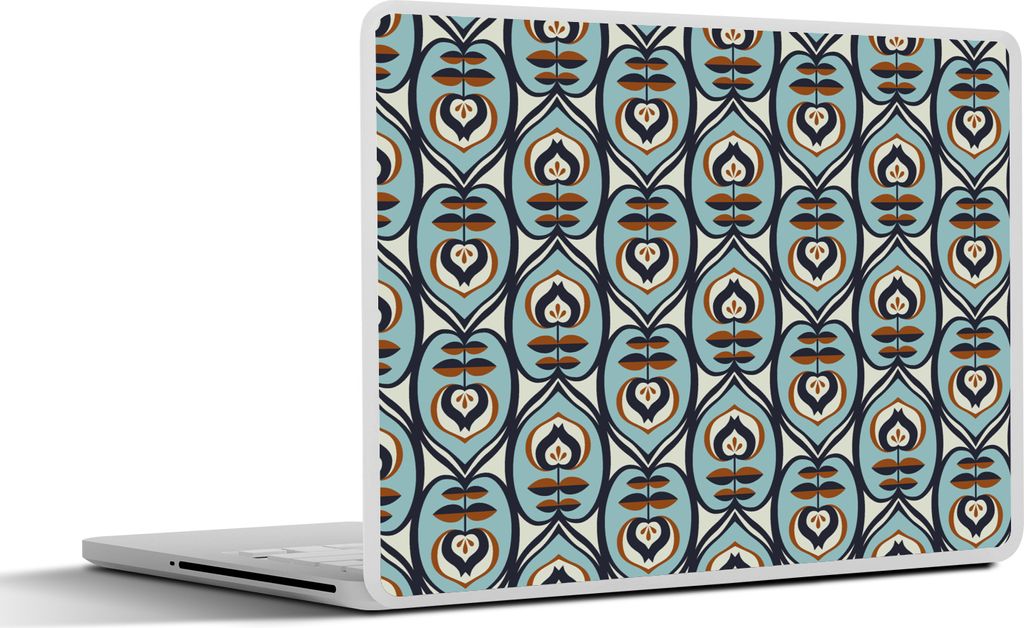 MuchoWow Laptop Aufkleber Sticker Cover Retro - Blume - Muster 30x22 cm - Laptop-Sticker