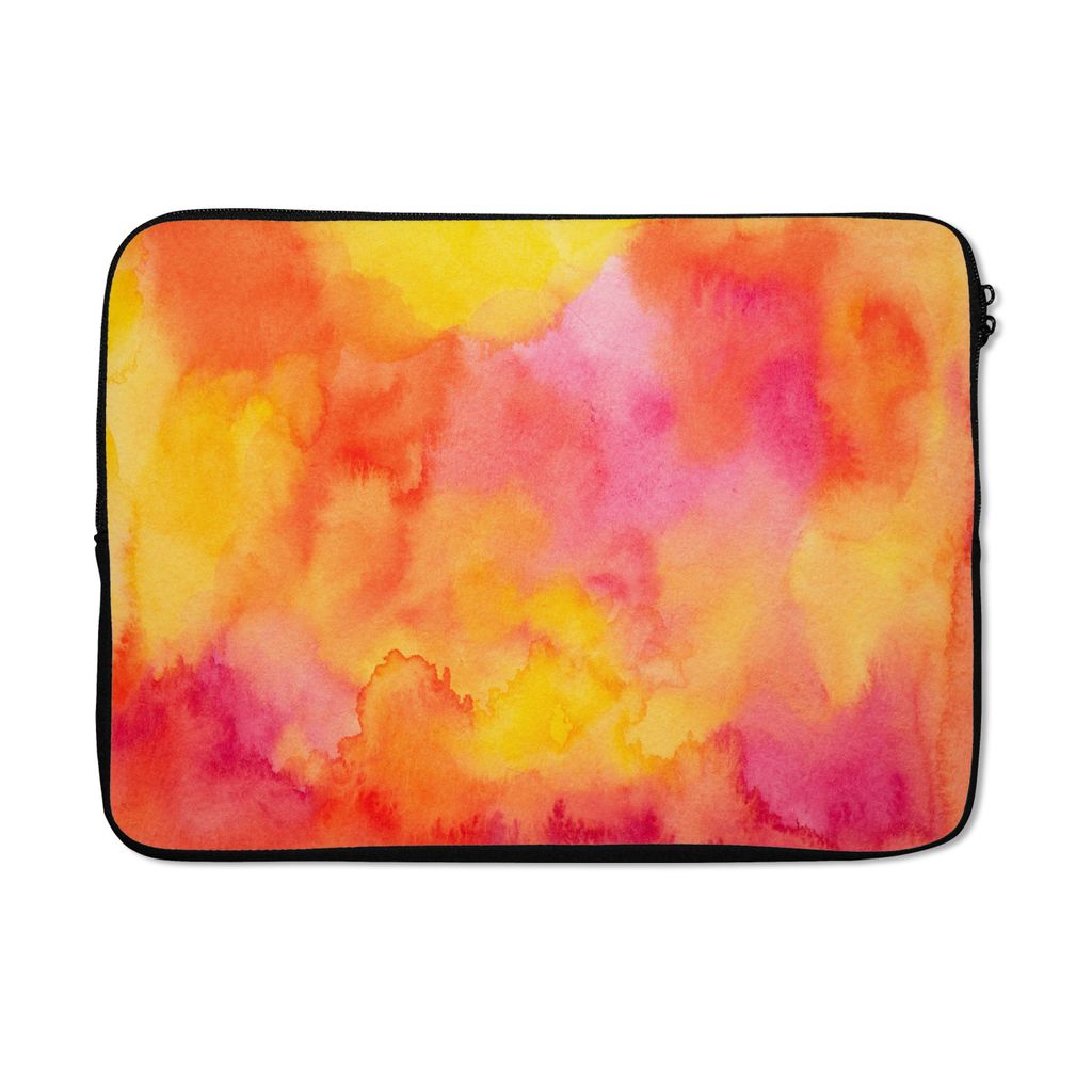 MuchoWow Laptop Hülle 13 Zoll Farbe - Malerei - Orange - Gelb Laptoptasche - Laptophülle - Sleeve - Rundumschutz