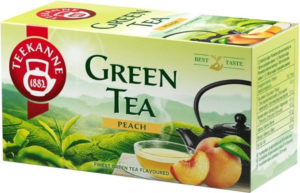 Teekanne Grüner Tee Pfirsich 20 Teebeutel - Grüntee im Beutel Green Tea 35g