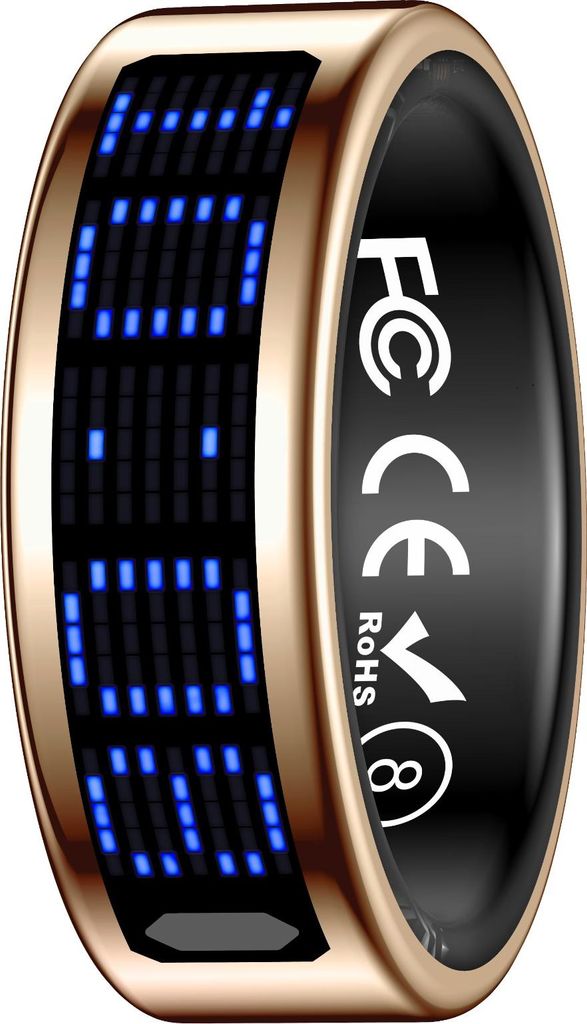 INF Smart Ring mit Display: Touch-Steuerung, Fitness-Tracking, Fernbedienung Roségold 13