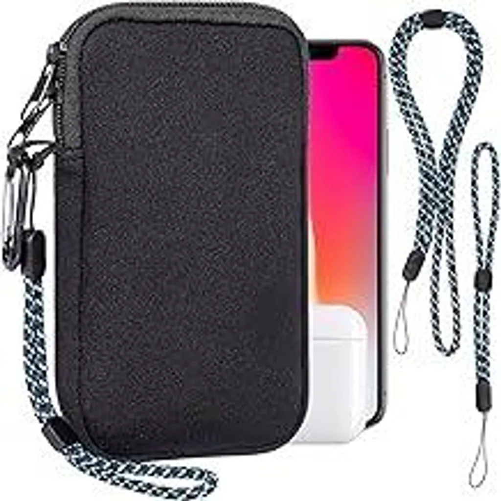 Custodia Smartphone Neoprene 7'' Universale con Moschettone e Cordino