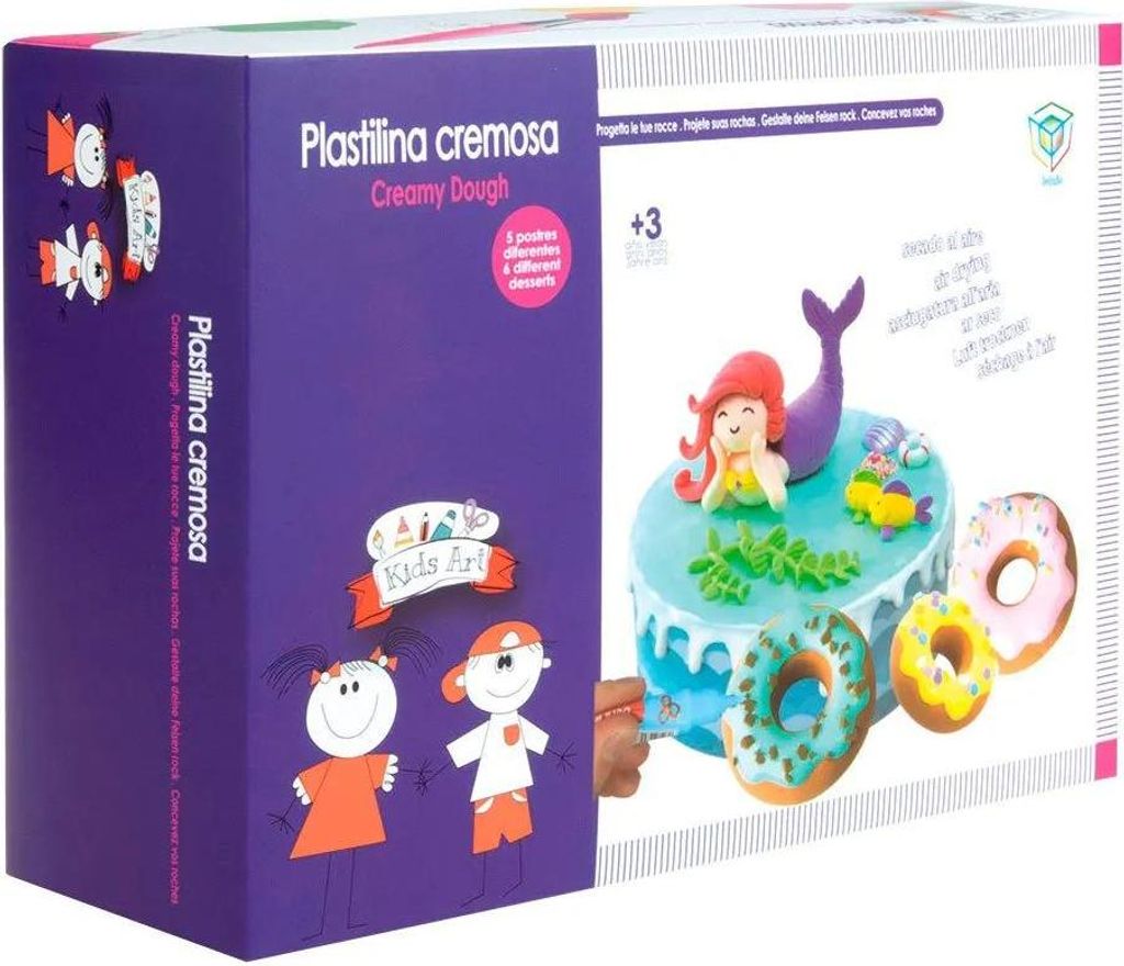 DEQUBE Cremige Spielknete, Gestalten Sie Kuchen und Gebäck mit cremiger Spielknete, Inklusive cremiger Farbe und super lufttrocknender Knete Tachan