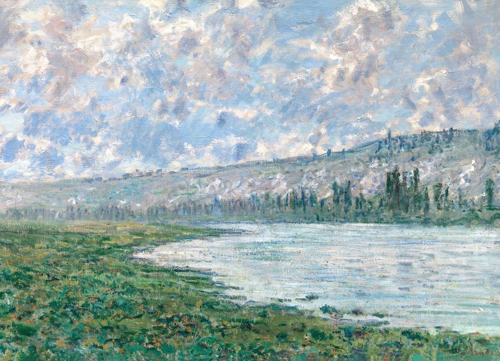 Plakat 18x13cm Die Seine in Vétheuil, Monet Vintage für das Wohnzimmer