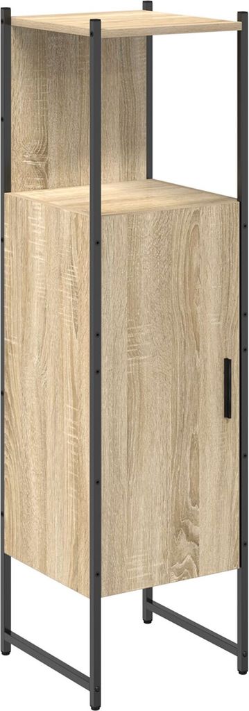 Möbel Hoher Vorratsschrank Hell Eiche Holzwerkstoff 33 x 33 x 120,5 cm - Badspiegel 868043