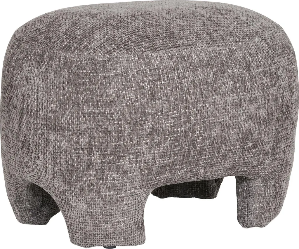 Pouf rond beige Nazare, repose-pieds élégant et confortable