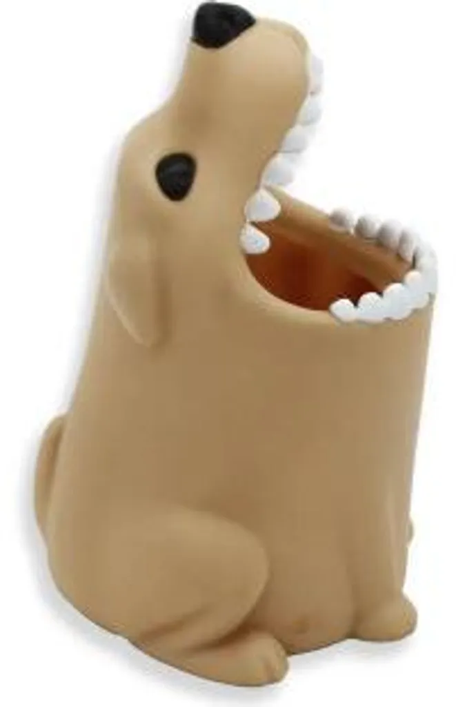 Support brosses à dents Chien stable et robuste en céramique blanche - 4