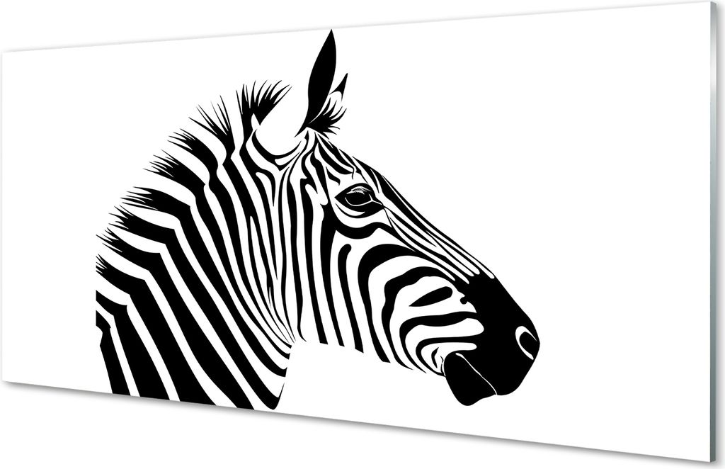 Glasbilder 140x70 Wandkunst Illustration von Zebra