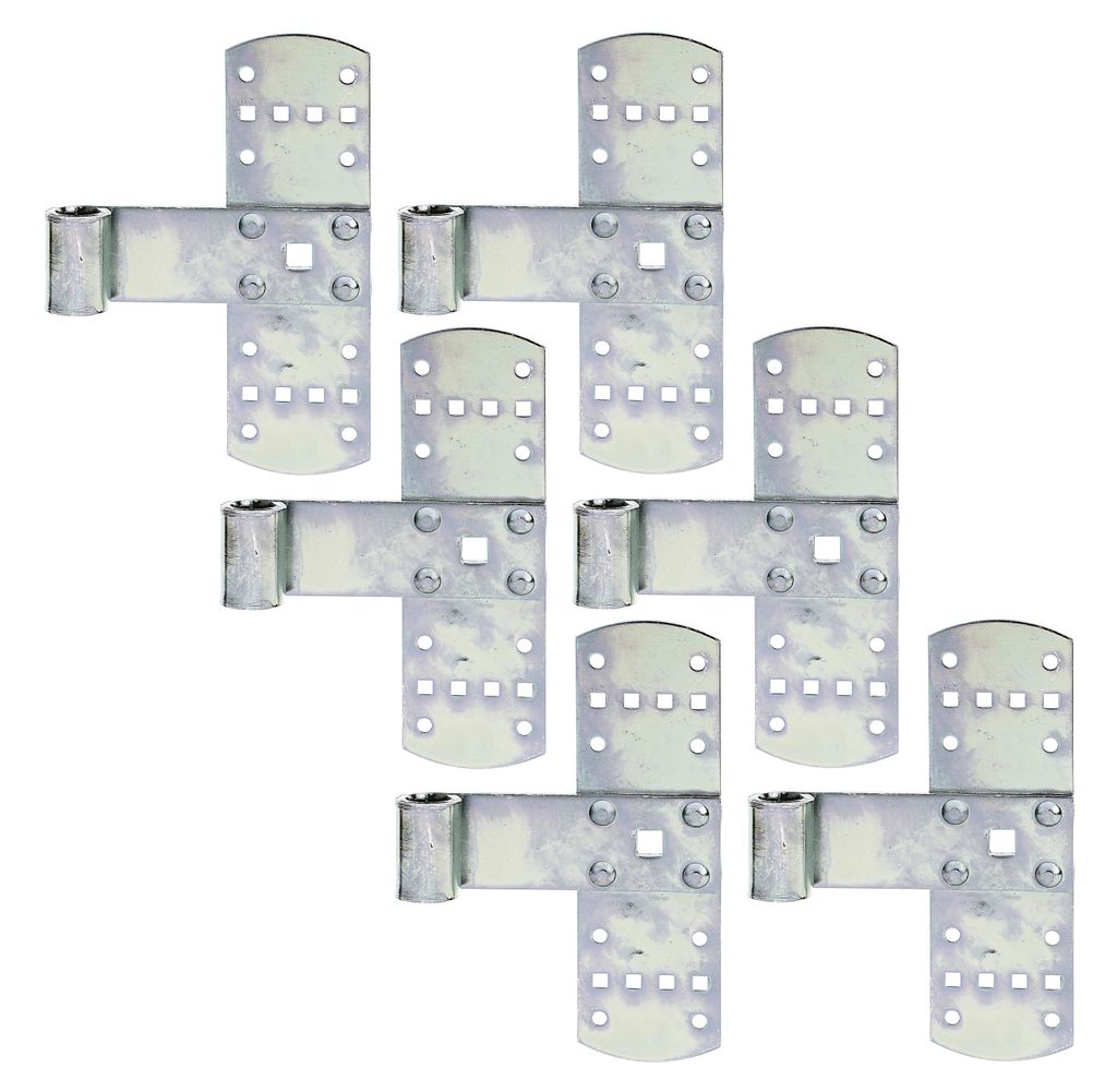 Alberts 6 x Kreuzband, 160 x 50 mm, verzinkt – Kreuzgehänge, Winkelband, Torband, Türband