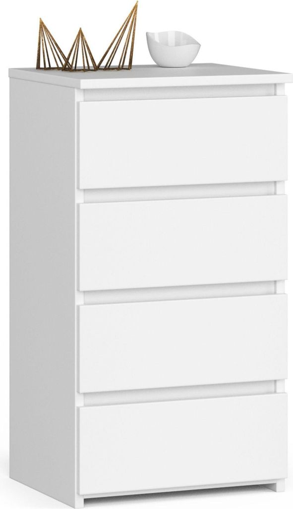 Klasická bílá komoda CL4 se 4 zásuvkami pro elegantní Obrázek produktu 
