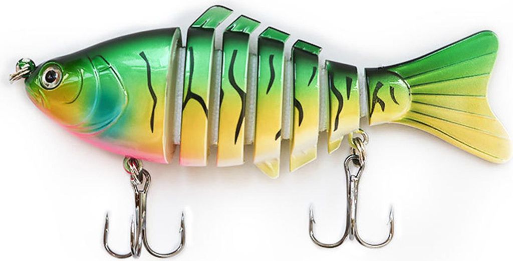 10 cm/15,5 g Mehrgelenk-Angelköder mit Haken, realistischer 7-teiliger Swimbait, bionischer Hartköder, Kunstköder, Süßwasser-/Salzwasser-Angel...