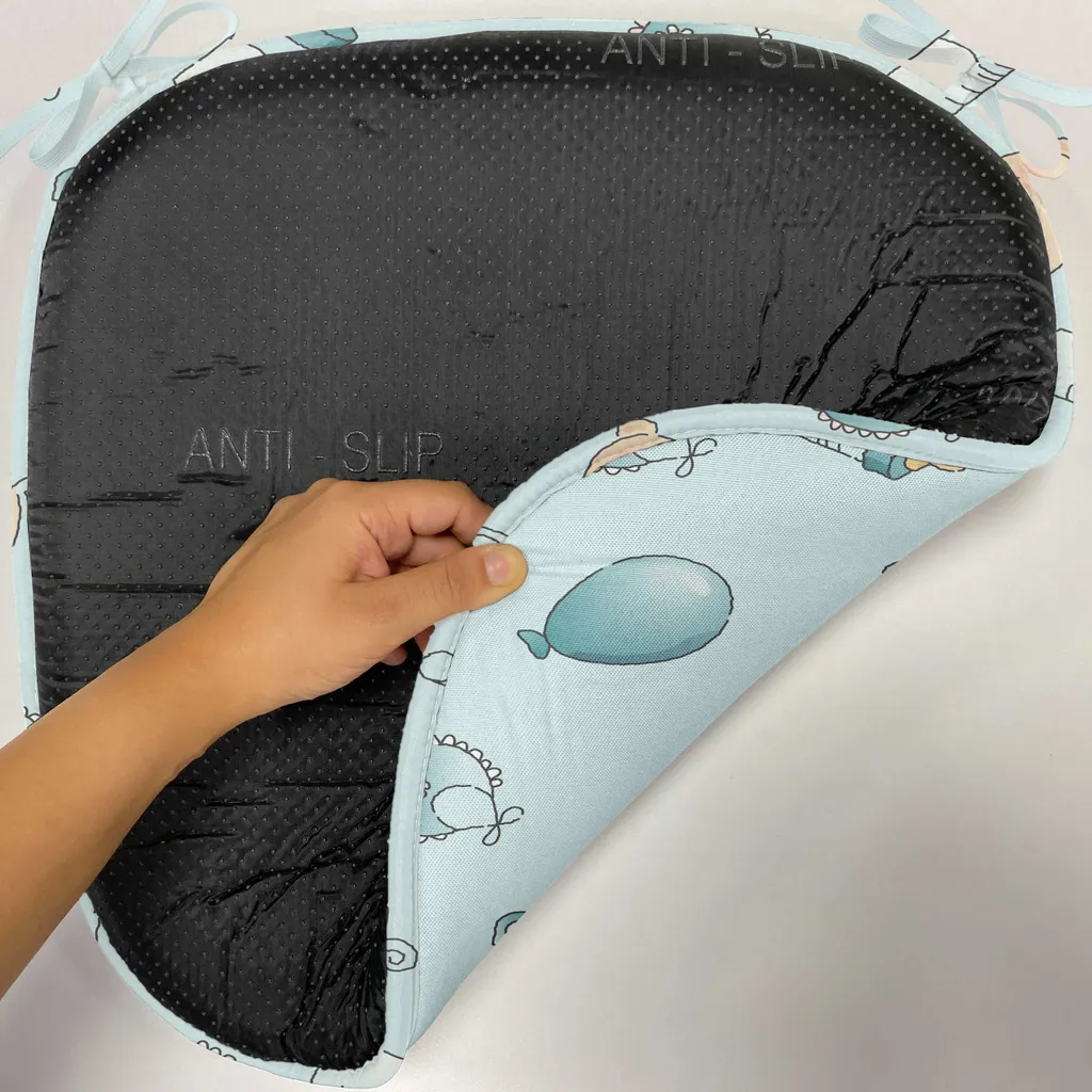 Coussin de chaise avec sangles et tissu imperméable, pack de 8 bleu ciel