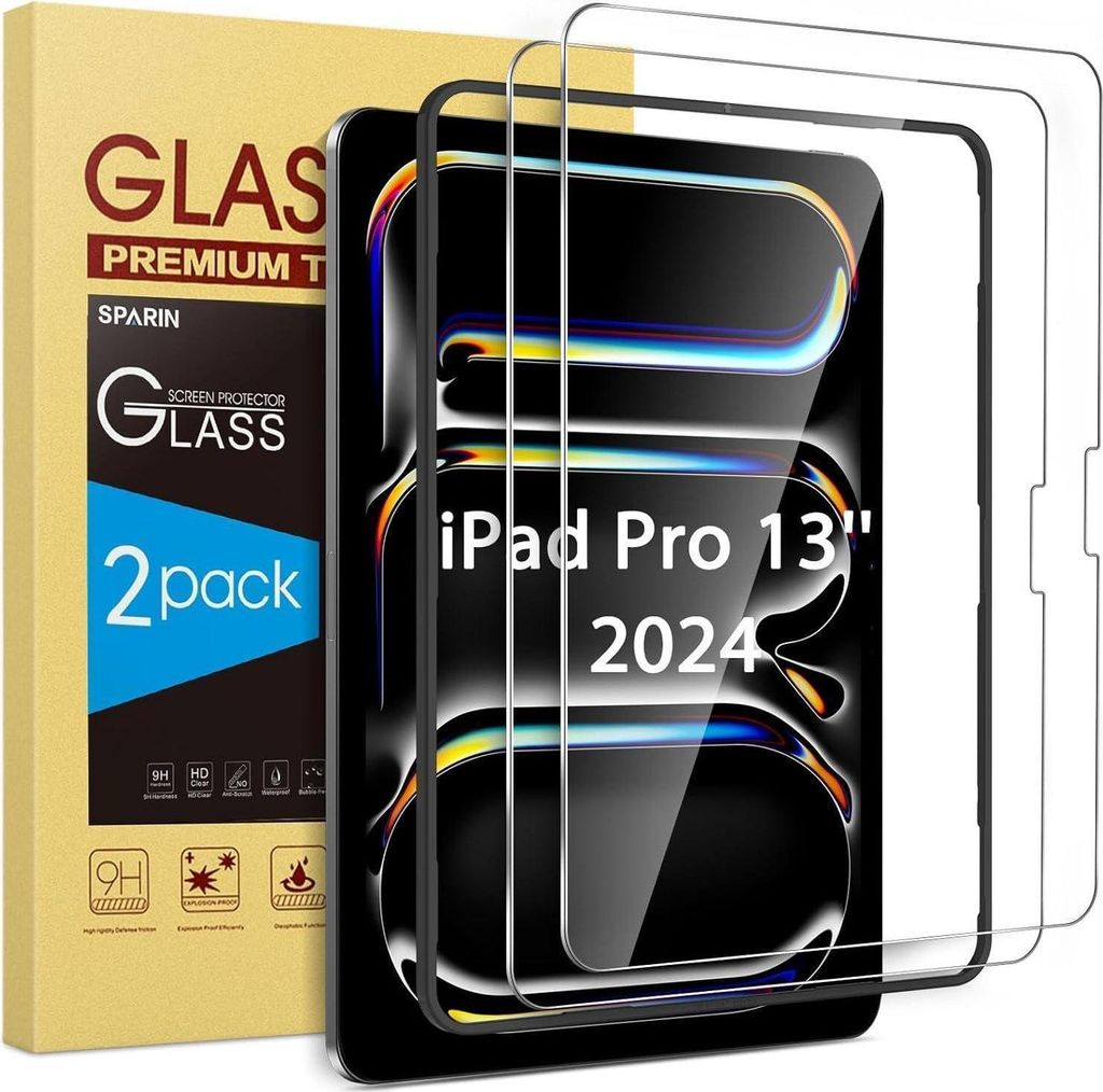 SPARIN Panzer Schutz Glas für iPad Pro 13 Zoll M4 (2024) Produktbild 