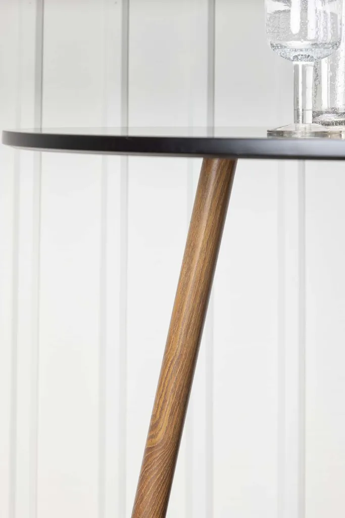Table à manger Polar noire Ø90 cm en bois et métal - Finition mate - 4