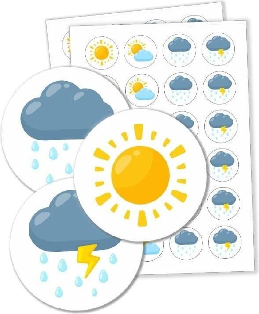 Motivationsaufkleber – Wetter, 48 Stück – LearnHow Produktbild 