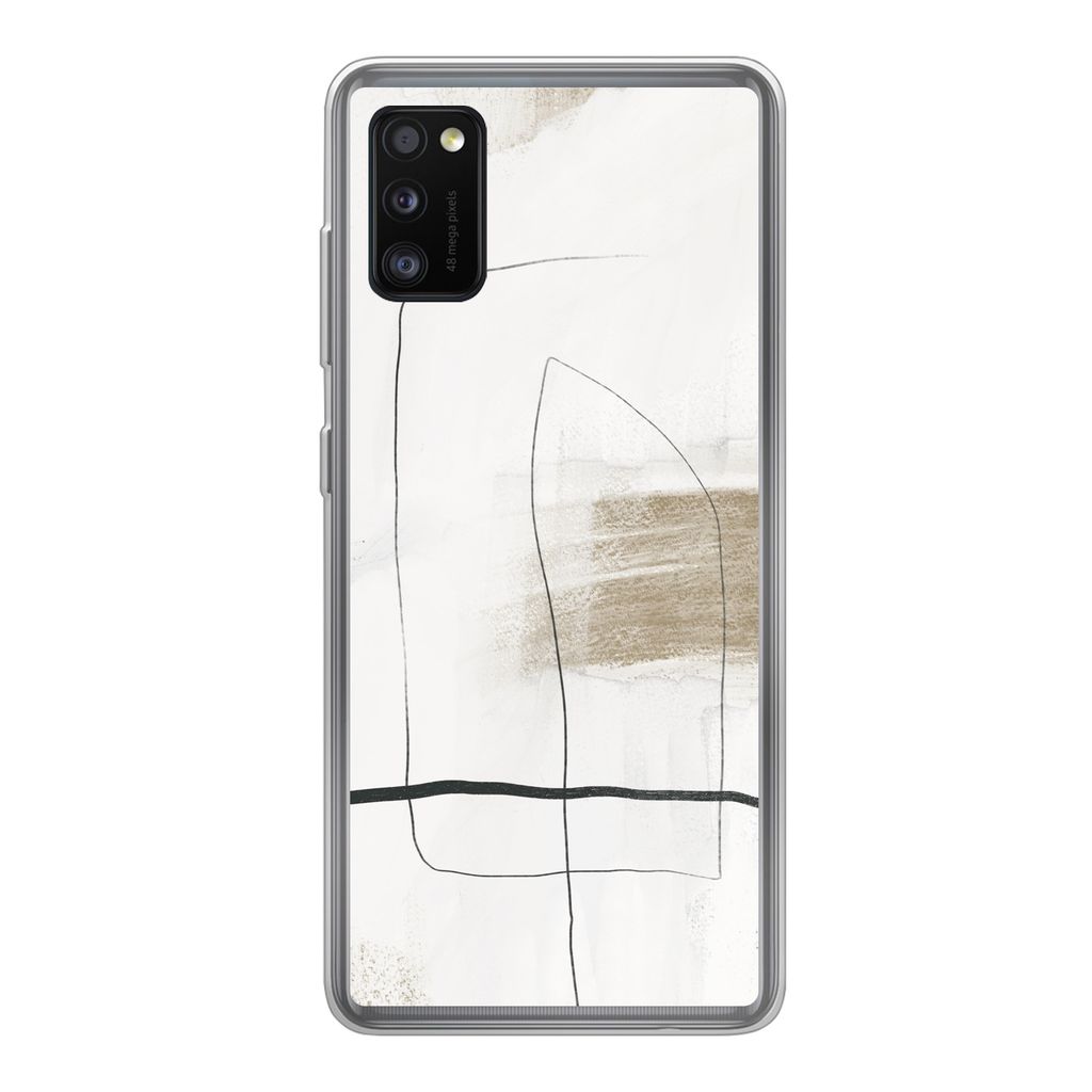 MuchoWow Handyhülle Schutzhülle Hülle für Samsung Galaxy A41 Farbe - Minimalismus - Schwarz Silikon Softcase Handy Hülle - Mobiltelefon
