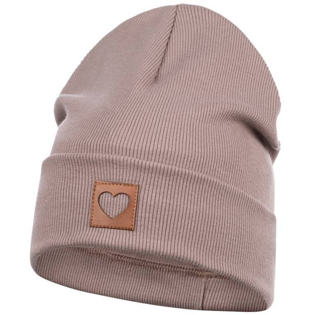 Smarilla Mütze Mädchen Damen Kinder Beanie gerippt, Gr. 54-56, Cappuccino