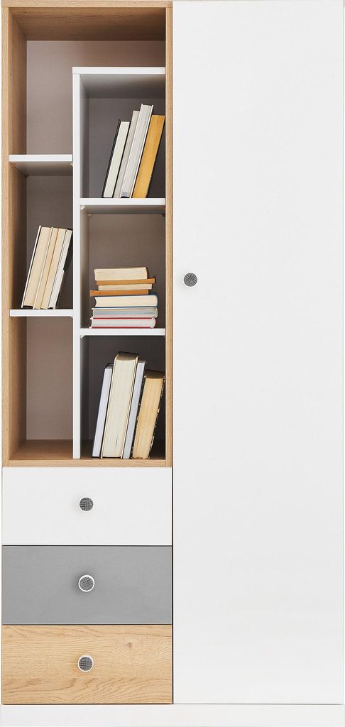 Masseno Buchregal BRERA für Wohnzimmer Büro oder Lesezimmer 80x40x170 cm, Weiß