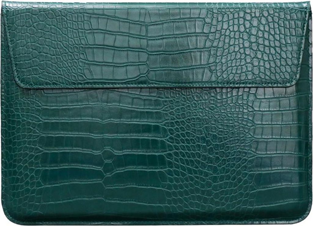 Krokodil-Maserung Kunstleder Klappentasche, 13 Zoll Laptop Stand Hülle, Laptop Schutzhülle