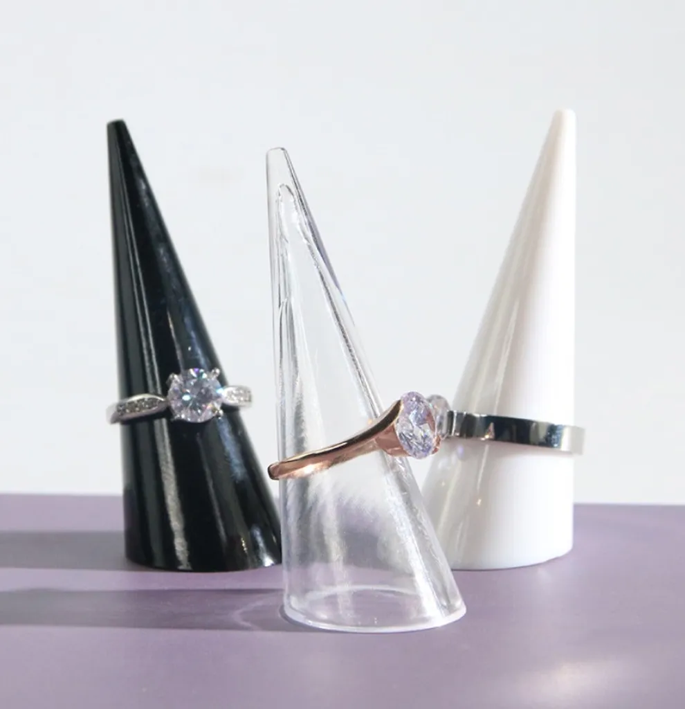 Organizzatore Gioielli 10 Pezzi | Espositore Anelli Nero per Arredo - 4
