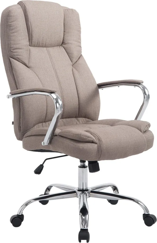 CLP Chaise de bureau BIG Xanthos en tissu gris réglable et pivotante