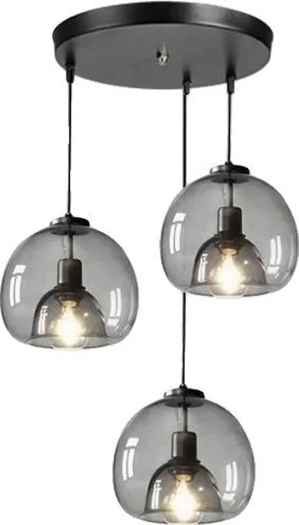 Plafonnier anti-éblouissement verre fumé 3 lampes, confort visuel LED