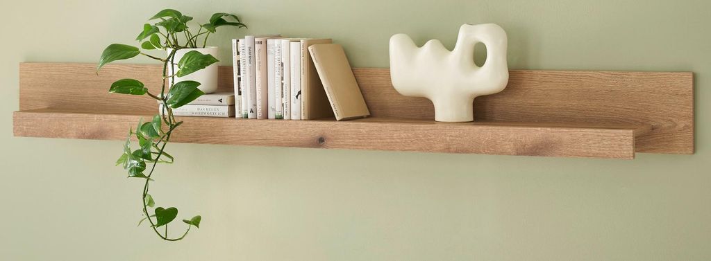 Wandboard "Design-D" in Evoke Eiche Wandregal 200 cm