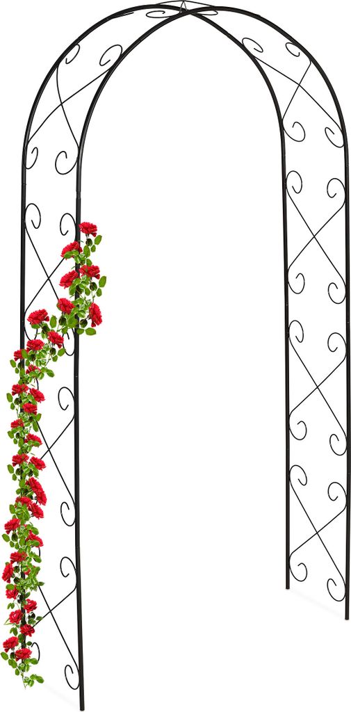 Relaxdays Rosenbogen, Metall, HxBxT: 230 x 120 x 39 cm, Produktbild 