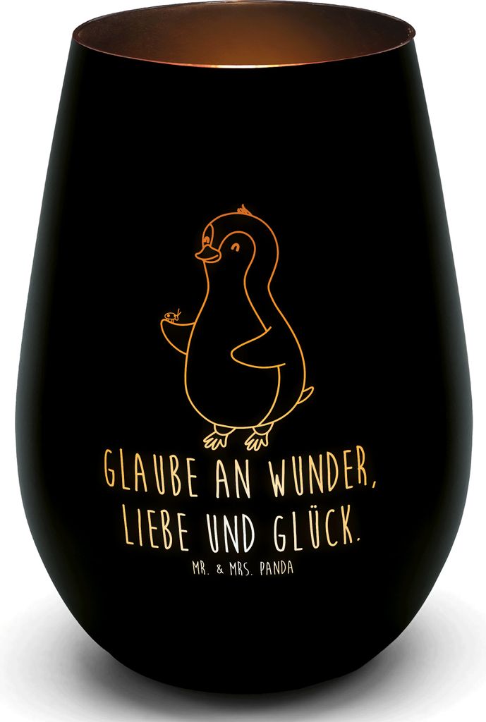 Mr. & Mrs. Panda Windlicht Glas Pinguin Marienkäfer - Produktbild 