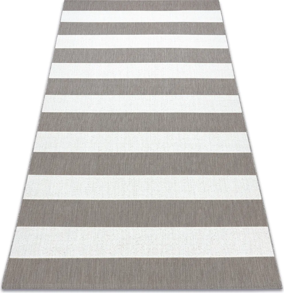 Tapis moderne résistant SIZAL FLAT à rayures tricolores 120x170 cm