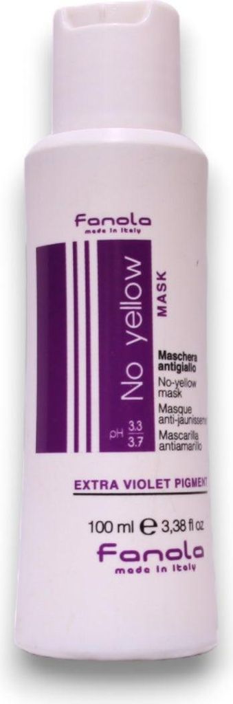 Fanola No Yellow, 100 ml, Frauen, Gefärbtes Haar, Blond, Schutz vor Vergilbung, Farbkorrektur, Nährend, Glanz, Flasche