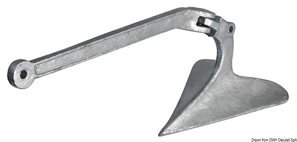 Ancre de mouillage type charrue 7kg pour fonds marins de sable et vase